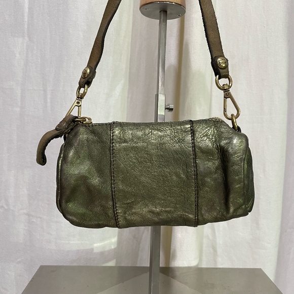 Metallic Green Leather Campomaggi Crossbody Bag - Picture 1 of 3